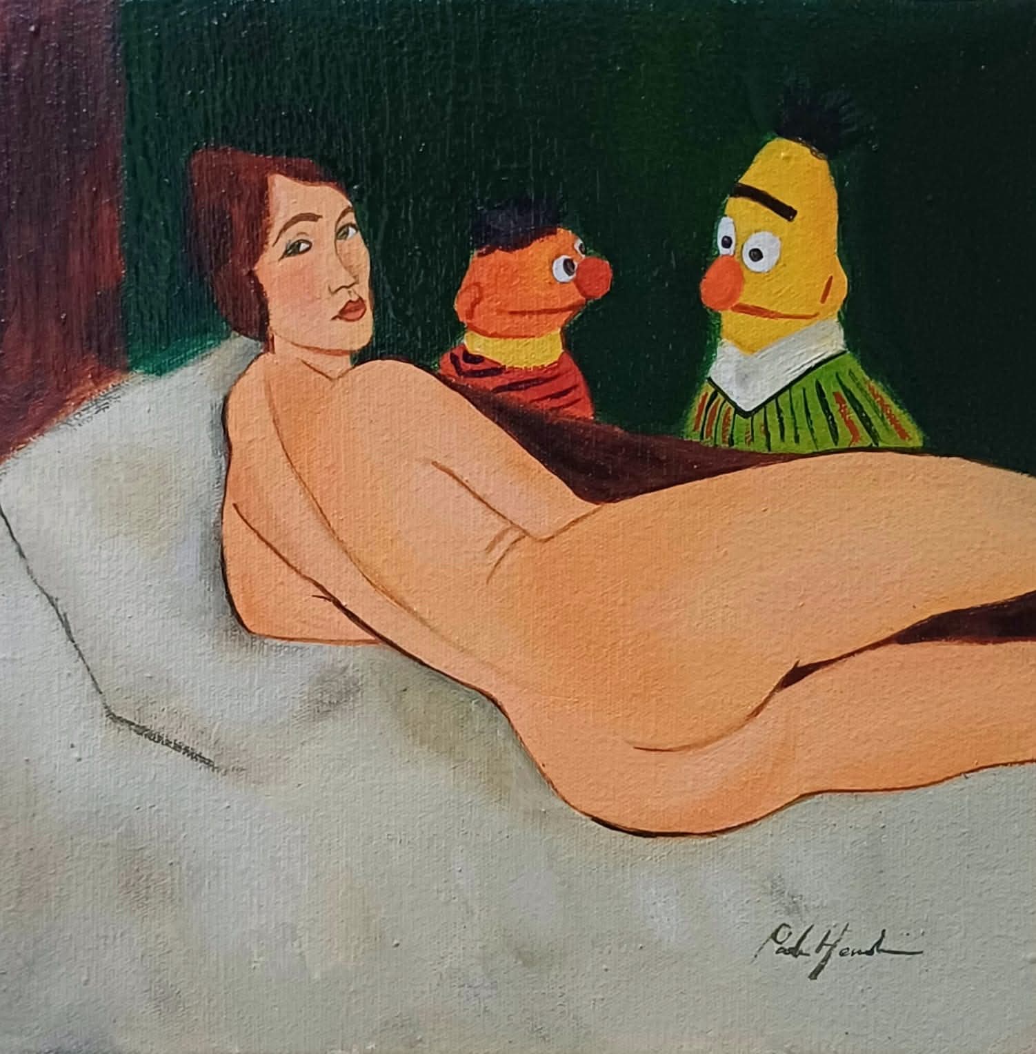 Obra: Desnudo con Bert y Ernie